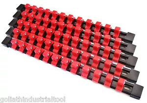 5 GOLIATH INDUSTRIAL 1/2" ABS MOUNTABLE SOCKET RAIL HOLDER ORGANIZER RED SH12BR - Picture 1 of 1