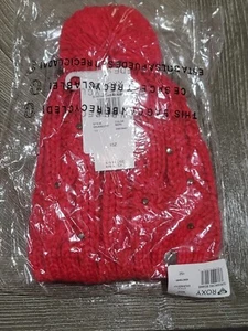 Roxy Sundancing Beanie Rosa Rot Magenta Bommel NEU Neu mit Etikett Strick - Bild 1 von 2
