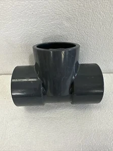 NIBCO Chemtrol 2" x 2" x 2" Socket / Slip PVC Tee SCH-80 Gray - Picture 1 of 4