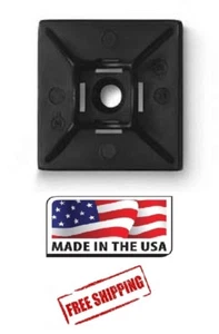 (100) CLIP ADESIVO PER FASCETTE PER CAVI 3/4 POLLICI SUPPORTO PER FASCETTE CON CERNIERA INSTALLAZIONE A PARETE USA - Foto 1 di 2