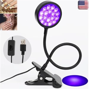 Nail Dryer USB UV Lamp Led Ultraviolet 395nm Clip Portable Gooseneck Blacklight - Picture 1 of 6