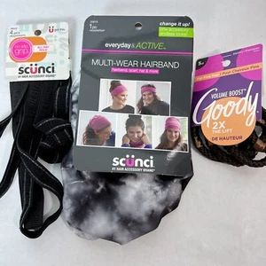 BUNDLE Scunci Everyday & Active Hairband Scunci Headwraps Goody Elastics - Picture 1 of 5