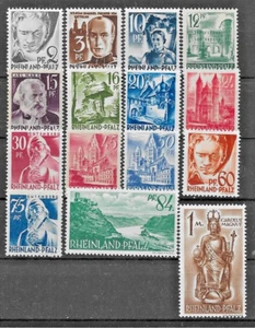 Zona Francesa de Ocupación Renania 1947 Mi# 1-15 Juego Completo MNH **  - Imagen 1 de 1