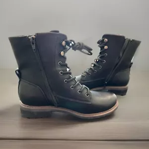 Boc Born Concept Carter Leather Combat Boot Lace Up Boots 8M Black BC0017800 - Picture 1 of 16