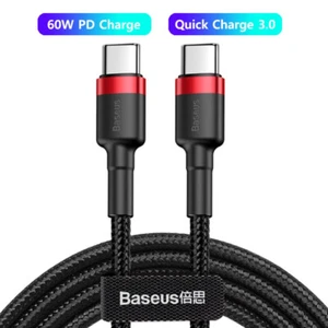 USB C to USB C (C to Type-C) Sync & Charge Cable Braided 50cm Lead 0.5m UK - Picture 1 of 7