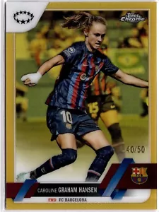 Caroline Graham Hansen 2022-23 Topps cromo refractor dorado para mujer #57 #40/50 - Imagen 1 de 2