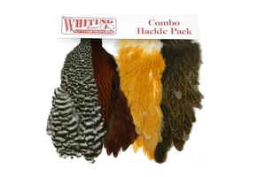 Whiting Farms Combo Soft Hackle Pack - 2 Half Capes/2 Half Saddles - Imagen 1 de 2