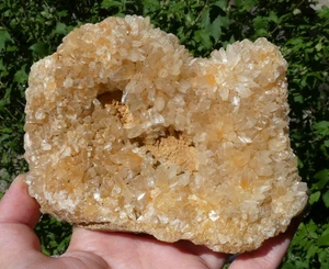 Top Calcite Jaune Miel France 12x9.5cm minéral collection pierre lithothérapie - Picture 1 of 8