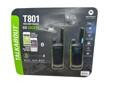 NIB Factory-Sealed Motorola Talkabout T801 Two-Way Radios Black/Green 35 Mile - Image 1 of 4