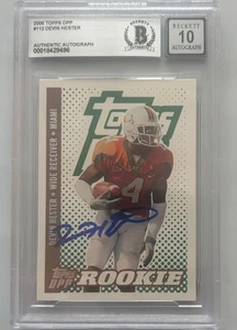 Devin Hester HOF Bears Signed 2006 Topps #112 RC Rookie BGS BAS 10 AUTO - Picture 1 of 1