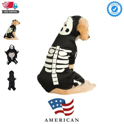 XL Disfraz Esqueleto Brillante en la Oscuridad Mascota para Perros y Gatos - Perfecto para Halloween Foto 1 de 4