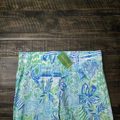 Lilly Pulitzer Bal Harbour Palazzo Pants 33" Beach Happy Large - Image 1 of 4