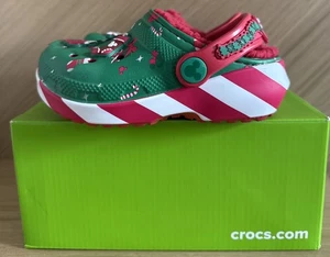 2024 Disney Fleece Lined Mickey Minnie Holiday Christmas Crocs Toddler C8 NEW! - Picture 1 of 7