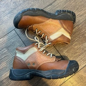Twisted X Chukka Barn Boots WAL0001 Brown Tan Black Laced Girls Size 5.5 - Picture 1 of 7