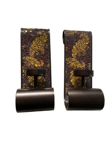 Amber Mosaic Wall Sconce Set Candle Holders Modern Rustic Decor Elements - Picture 1 of 5