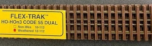 Micro Engineering~ HO-HOn3 Code 55 Dual Gauge Weathered Flex-Trak 6 pc ~ 12-112 - Picture 1 of 1