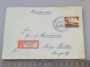 Einschreiben Deutsches Reich 1942 braunes Band München Berlin Stempel - Bild 1 von 3