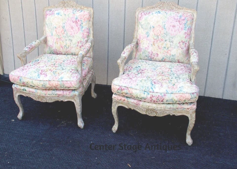 63391   Pair French Country Bergere Armchairs Chair s Cover
