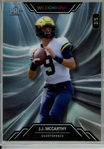 Wild Card Alumination JJ McCarthy Black Refractor 3/5 Michigan Wolverines 2023 - Imagen 1 de 2