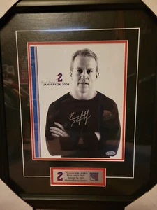 NHL New York Rangers Brian Leetch Signed Framed 16x23 Retirement Hockey Photo - Picture 1 of 5