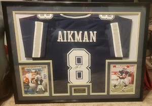 Troy Aikman Autographed and Framed White Cowboys Jersey JSA COA D8-L - Picture 1 of 3