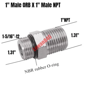 Hydraulic Adapter Fitting 1" Male ORB X 1" Male NPT - Picture 1 of 1