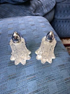 Kristall Salz Pfefferstreuer West Germany Irice Import 1970’s Nice Looking Pair - Bild 1 von 7