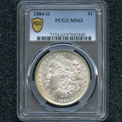 NICE! 1884 O Morgan Silver Dollar $1 PCGS MS62 New Orleans Mint Gold Shield Coin - Image 1 of 4