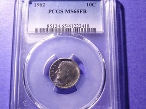 1962 Roosevelt Dime PCGS MS 65 FB - Picture 1 of 4