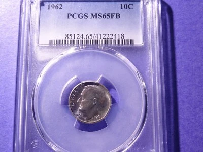 1962 Roosevelt Dime PCGS MS 65 FB  PRICE DROP - Image 1 of 4