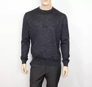 $750 Ermenegildo Zegna Cashmere Blend Sweater Grey/Black Size LARGE - Picture 1 of 14