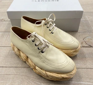 Alpargata Oxford con plataforma de cuero perezoso Robert Clergerie talla: 40,5 (US 10) NUEVA EN CAJA - Imagen 1 de 8