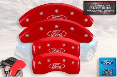 Cubiertas de pinza de disco de freno MGP rojas delanteras + traseras "Ford" Focus 2012-2018 Foto 1 de 4