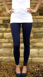 LONG LENGTH Womens Leggings Viscose Stretch NAVY Size 20 22 24 XL Plus Curve - Picture 1 of 1