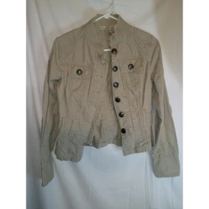 No Boundaries Khaki Jacket Military Style Button Front Utility Coat Medium - Picture 1 of 3