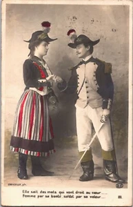 Pareja romántica Oricelly Ph vintage RPPC B115 - Imagen 1 de 2