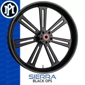 Performance Machine Sierra Black Ops Front Motorcycle Wheel Harley Touring PM - Picture 1 of 1