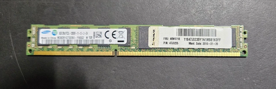 IBM 47J0235 8GB PC3L-12800R DDR3-1333 2RX8 VLP Foto 1 de 1