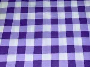 1/2 Yd Vintage Purple White Buffalo 3/4" Check Gingham Plaid Fabric BTHY Concord - Picture 1 of 4