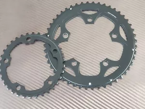 (Set Of 2) Shimano Tiagra FC-R460 (48 + 34t) Chainrings Chain Rings (NEW) Black - Picture 1 of 5