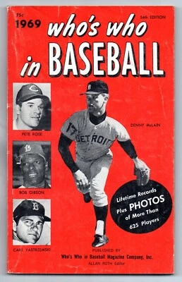DE COLECCIÓN ~ 1969 Who's Who in Baseball/Cover: McLain FIRMADO 54ª Edición. Años 60 Foto 1 de 3