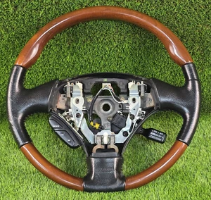 Lexus GS430 SC430 1998-2004 Wooden Genuine Leather Steering wheel Black Oem used - Picture 1 of 20