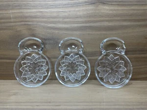 Vintage Lot 3 Fostoria Mademoiselle Glass Coasters w/Ashtray-Tea Bag Holder - Picture 1 of 5