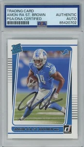 Amon-Ra St Brown 2021 Donruss Rated Rookie RC PSA/DNA Signed Auto Autographed - Picture 1 of 1