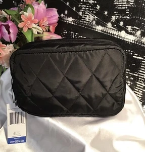 Vera Bradley ultraleichte mittelgroße gesteppte Kosmetiktasche in Schwarz neu mit Etikett UVP 65 $ - Bild 1 von 12