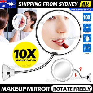 10X Magnifying Makeup Mirror With LED Light Cosmetic 360° Rotation Flexible OZ - Picture 1 of 10
