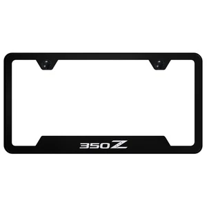 Licensed Black Cut-Out License Plate Frame - Laser Etched for Nissan 350Z - Picture 1 of 2