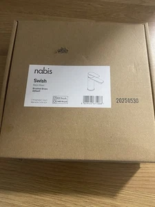 Nabis Swish Basin Mixer A05669 Brushed Brass T Bar Brand New Flexible Tails - Picture 1 of 6