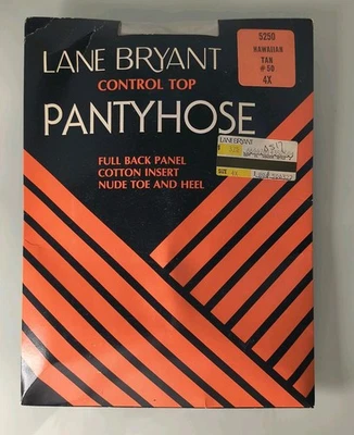De Colección Lane Bryant 4x Control Top Pantimedias Hawaiano Bronceado Desnudo Puntera Tacón Nylon Nuevo de Lote Antiguo Foto 1 de 3