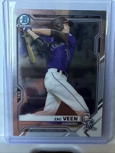 2021 Bowman Chrome Prospect #BCP-3 Zac Veen Colorado Rockies Card - Picture 1 of 10